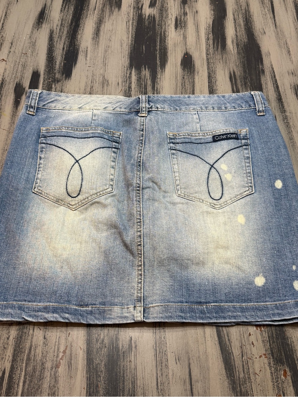 Calvin Klein Denim Distressed Mini Skirt Size 14 - Picture 11 of 14